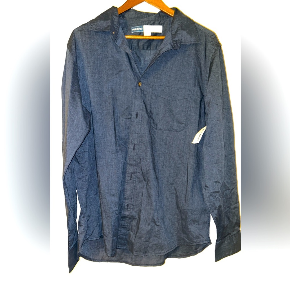 Brand new with tags men’s large old navy button up long sleeve navy blue